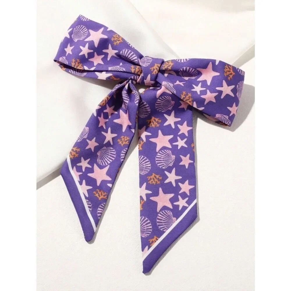 Purple Seashell Star Print Scarf M1685